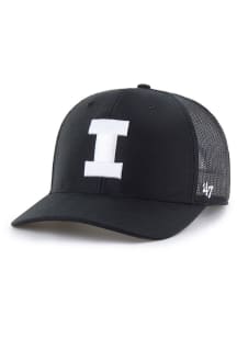 47 Illinois Fighting Illini White Logo Trucker Adjustable Hat - Black