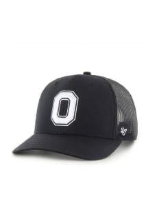 47 Ohio State Buckeyes White Logo Trucker Adjustable Hat - Black