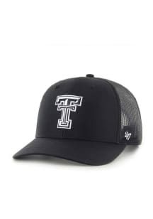 47 Texas Tech Red Raiders White Logo Trucker Adjustable Hat - Black