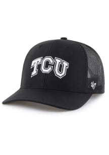 47 TCU Horned Frogs White Logo Trucker Adjustable Hat - Black