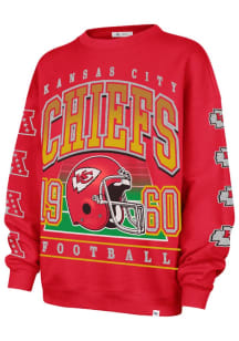 47 Kansas City Chiefs Womens Red Go Big Crew Sweatshirt
