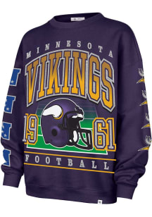 47 Minnesota Vikings Womens Purple Go Big Crew Sweatshirt