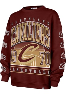 47 Cleveland Cavaliers Womens Maroon Go Big Crew Sweatshirt