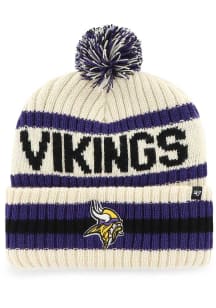 47 Minnesota Vikings White Bering Cuff Knit with Pom Mens Knit Hat