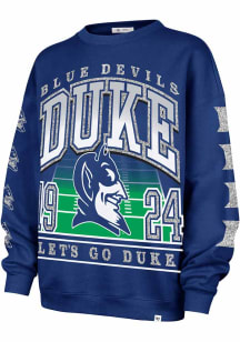 47 Duke Blue Devils Womens Blue Go Big Crew Sweatshirt