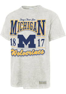 47 Michigan Wolverines Womens Grey Glitter Spirit Tubular Short Sleeve T-Shirt