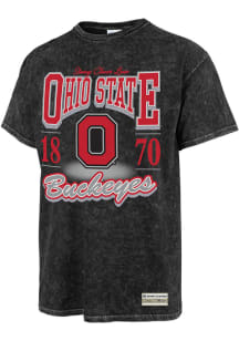47 Ohio State Buckeyes Womens Black Glitter Spirit Tubular Short Sleeve T-Shirt