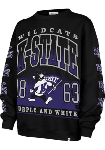 47 K-State Wildcats Womens Black Go Big Crew Sweatshirt