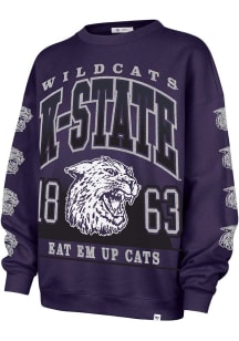 47 K-State Wildcats Womens Purple Go Big Crew Sweatshirt