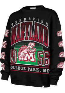 47 Maryland Terrapins Womens Black Go Big Crew Sweatshirt