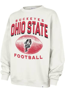 47 Ohio State Buckeyes Womens White Arch Cloud Oversized Crew Sweatshirt