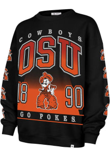 47 Oklahoma State Cowboys Womens Black Go Big Crew Sweatshirt