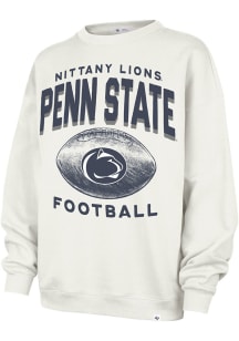 47 Penn State Nittany Lions Womens White Arch Cloud Oversized Crew Sweatshirt