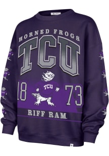 47 TCU Horned Frogs Womens Purple Go Big Crew Sweatshirt