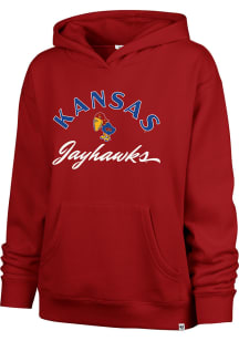 47 Kansas Jayhawks Womens Red Whirlwind Naomi Hooded Sweatshirt