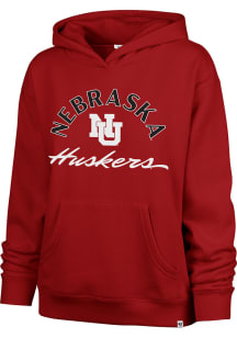 47 Nebraska Cornhuskers Womens Red Whirlwind Naomi Hooded Sweatshirt
