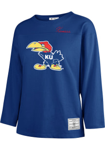 47 Kansas Jayhawks Womens Blue Game Nod Timeless LS Tee