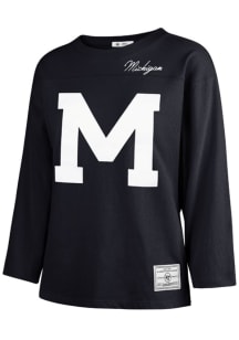 47 Michigan Wolverines Womens Blue Game Nod Timeless LS Tee