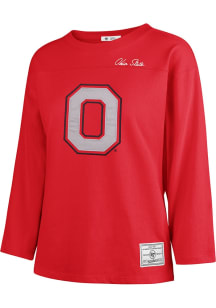 47 Ohio State Buckeyes Womens Red Game Nod Timeless LS Tee