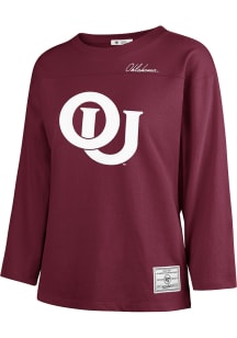 47 Oklahoma Sooners Womens Crimson Game Nod Timeless LS Tee