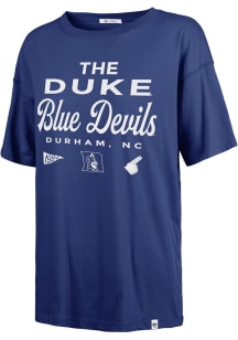 47 Duke Blue Devils Womens Blue Show Off Sadie Short Sleeve T-Shirt