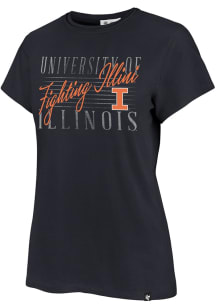 47 Illinois Fighting Illini Womens Navy Blue Maze Frankie Short Sleeve T-Shirt