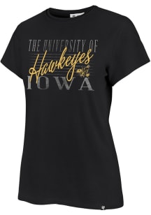 47 Iowa Hawkeyes Womens Black Maze Frankie Short Sleeve T-Shirt