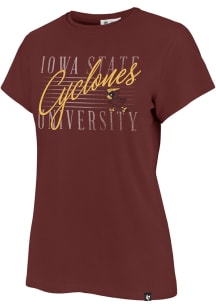 47 Iowa State Cyclones Womens Crimson Maze Frankie Short Sleeve T-Shirt
