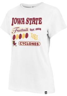 47 Iowa State Cyclones Womens White Hurrah Frankie Short Sleeve T-Shirt