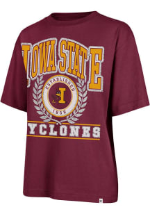 47 Iowa State Cyclones Womens Crimson Ring True Short Sleeve T-Shirt