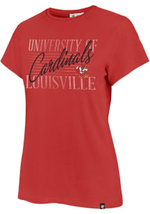47 Louisville Cardinals Womens Red Maze Frankie Short Sleeve T-Shirt
