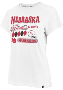 47 Nebraska Cornhuskers Womens White Hurrah Frankie Short Sleeve T-Shirt
