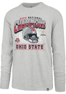 47 Ohio State Buckeyes Grey Football 2024 National Champions Franklin Long Sleeve Fashion T Shirt