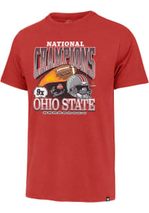 47 Ohio State Buckeyes Red Football 2024 National Champions Franklin Short Sleeve Fashion T Shirt