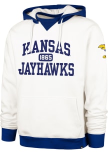 47 Kansas Jayhawks Mens White Skipper Original Long Sleeve Hoodie
