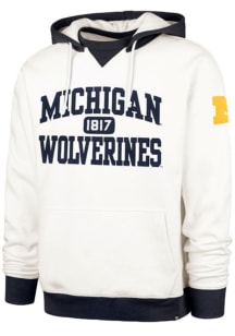 47 Michigan Wolverines Mens White Skipper Original Long Sleeve Hoodie