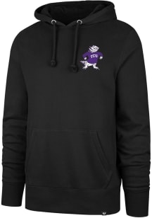 47 TCU Horned Frogs Mens Black Comeback Headline Long Sleeve Hoodie