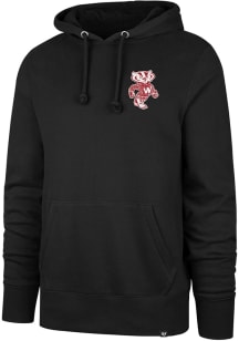 47 Wisconsin Badgers Mens Black Comeback Headline Long Sleeve Hoodie