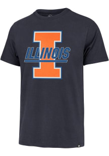 47 Illinois Fighting Illini Navy Blue Knockout Fieldhouse Short Sleeve Fashion T Shirt