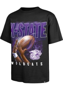 47 K-State Wildcats Black Football Fingertip Foundation Short Sleeve Fashion T Shirt