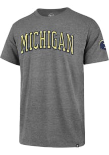 47 Michigan Wolverines Grey Wordmark Fieldhouse Short Sleeve Fashion T Shirt