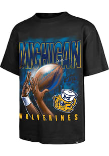 47 Michigan Wolverines Black Football Fingertip Foundation Short Sleeve Fashion T Shirt