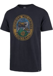 47 Michigan Wolverines Blue Boot Path Ravine Scrum Short Sleeve Fashion T Shirt