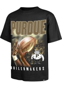 47 Purdue Boilermakers Black Football Fingertip Foundation Short Sleeve Fashion T Shirt