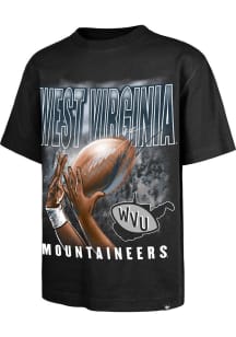 47 West Virginia Mountaineers Black Football Fingertip Foundation Short Sleeve Fashion T Shirt