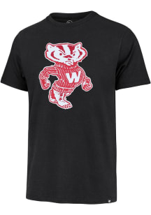 47 Wisconsin Badgers Black Knockout Fieldhouse Short Sleeve Fashion T Shirt