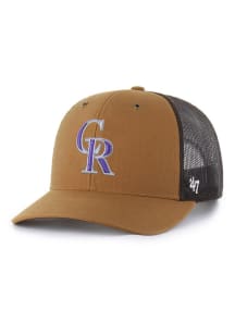 47 Colorado Rockies Carhartt Trucker Adjustable Hat - Brown