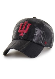 47 Indiana Hoosiers Black Dazzle Logo Clean Up Womens Adjustable Hat