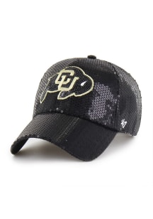 47 Colorado Buffaloes Black Dazzle Logo Clean Up Womens Adjustable Hat
