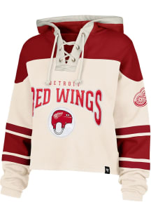 47 Detroit Red Wings Womens White Helmet Lacer Hooded Sweatshirt